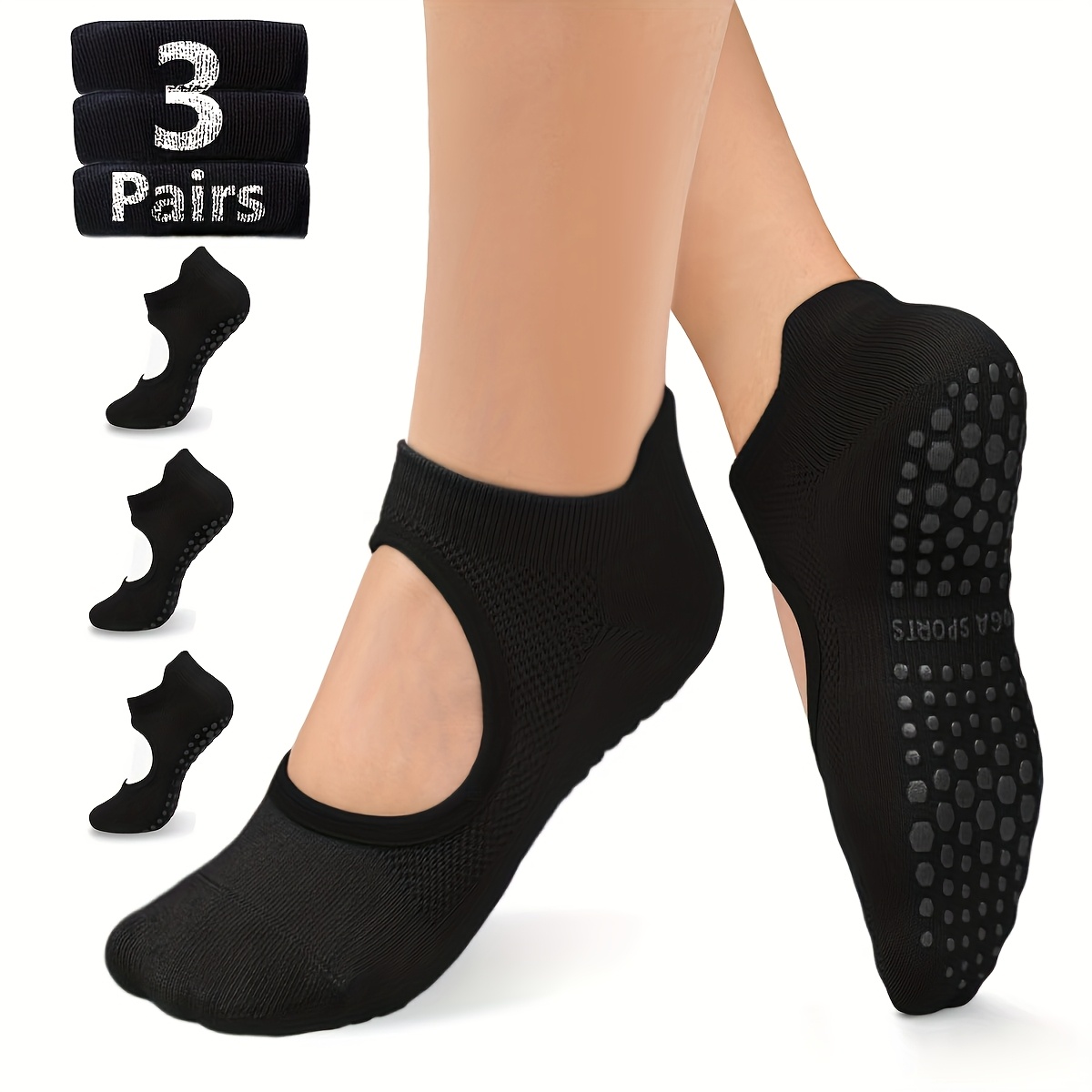 Medias Para Pilates Y Yoga - ノンスリップグリップ女性用靴下ヨガバレピラティスフィットネスジムスポーツアンチスリップダンスソックス女性ヨゴソックス