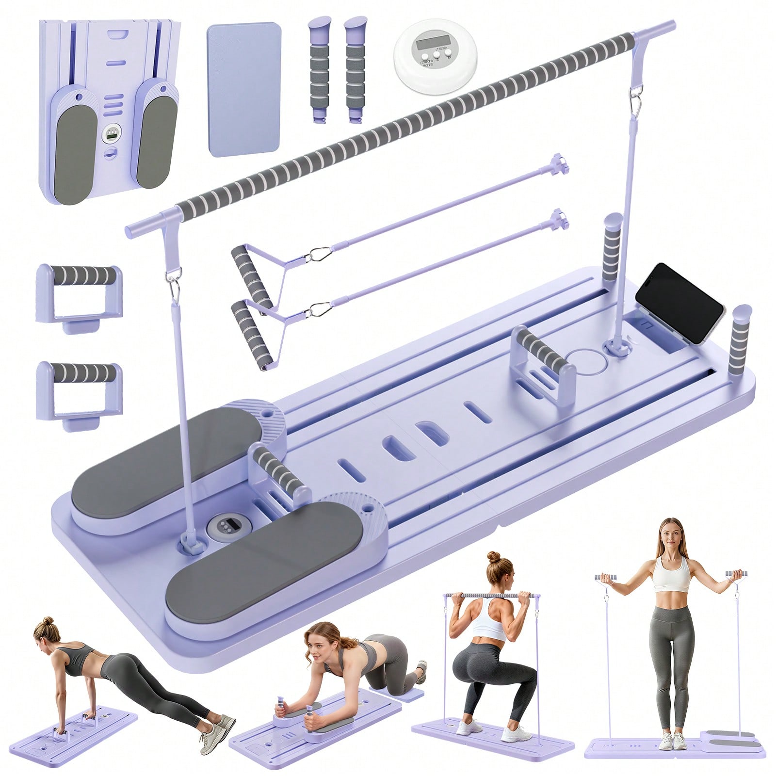 バー付きピラティスリフォーマー、スマホホルダー付きピラティス - Pilates & Yoga Vida のレビューと価格
