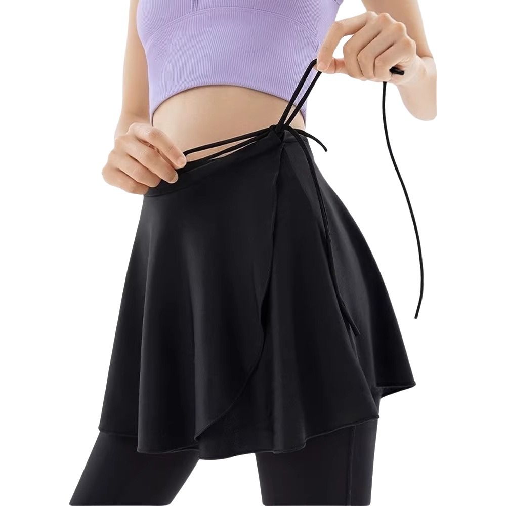 新しいアイスシルクヨガショートスカート調節可能な露出防止ジム - Pilates Yoga One のレビューと価格