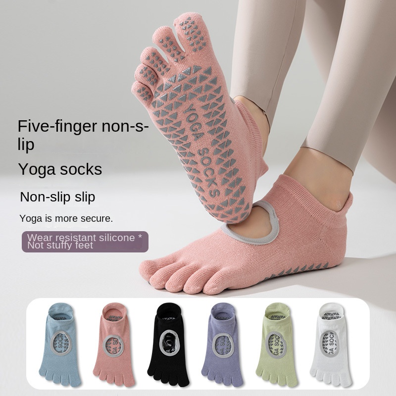 女性用五本指ヨガソックス プロ仕様 滑り止め 室内スポーツ  - Medias Para Pilates Y Yoga のレビューと価格