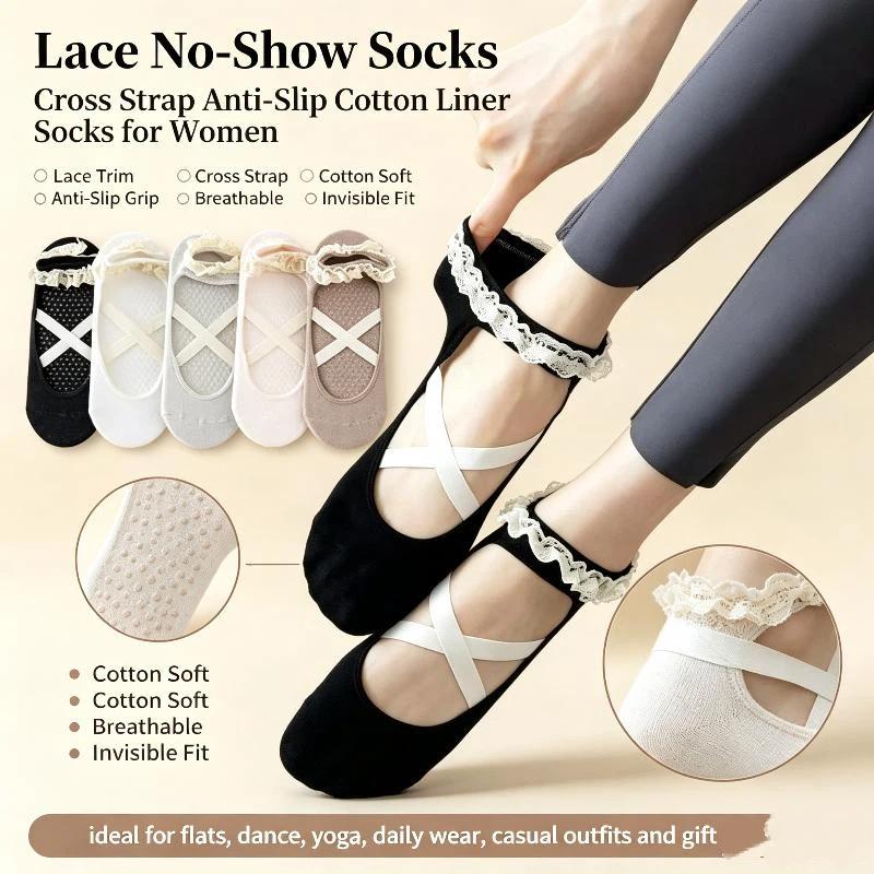 1足組のかわいいレースワークピラティスソックス、プリンセス風 - Pilates & Yoga Vida のレビューと価格